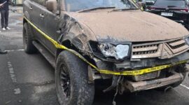 Penanampakan Mobil Mitsubisi Pajero Sport Usai Terobos Pagar Mapolda Jambi Usai Tabrak Sejumlah Pemotor, Hasil Pemeriksaan Polisi Sopir Positif Narkoba. FOTO : Ist