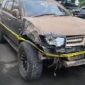 Penanampakan Mobil Mitsubisi Pajero Sport Usai Terobos Pagar Mapolda Jambi Usai Tabrak Sejumlah Pemotor, Hasil Pemeriksaan Polisi Sopir Positif Narkoba. FOTO : Ist