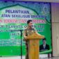Pj Bupati Muaro Jambi Bachyuni Deliansyah Saat Sambutan pada acara pelantikan dan pembai'atan Dewan Hakim STQ Tahun 2022 di Rumah Dinas, Senin (6/6/22). FOTO : Noval
