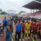 Tom Gubernur Cup Mendapatkan Breafing Usai Memenangkan Perdandingan meawan PS Sungai Penuh, Minggu (9/1/22). FOTO : Noval
