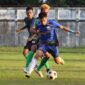 PS Muaro Jambi (Biru) Ketika Lada Melawan Tebo. FOTO : Jambiupdate