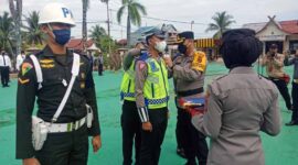 Kapolres Tanjab Barat AKBP MUharman Arta, SIK Saat Pimpin Apel Gelar Pasukan Operasi Zebra 2022, Senin (03/10). FOTO : HMs/BAs