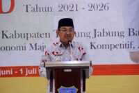 Bupati H. Anwar Sadat Menghadiri Sekaligus Membuka Acara Musrenbang Rancangan Rencana Pembangunan Jangka Menengah Daerah (RPJMD) Kabupaten Tanjung Jabung Barat Tahun 2021-2026, Selasa (29/06/21).