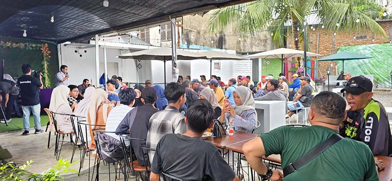 Acara Silaturahmi Pengurus Ikatan Jurnalis Televisi Indonesia (IJTI) daerah Sumatera Utara (Sumut) dengan tema 'Pilkada Berlalu, Kita Harus Bersatu: Stabilitas Keamanan Adalah Tanggung Jawab Bersama', Senin (30/12/2024). FOTO : Rizky Zulianda