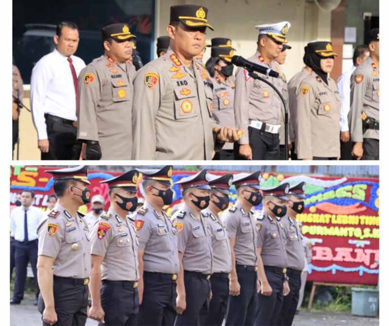 Upacara 65 Personel Polresta Jambi Naik Pangkat. FOTO : Humas