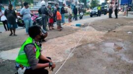 Satlantas Polrest Jambi Melakukan Olah TKP. FOTO : Ist