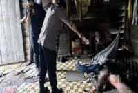 Anggota Polsek Betara dan Satreskrim Polres Tanjab Barat melakukan olah TKP di sebuah pondok kebun, Dusun Harapan, Desa Bunga Tanjung, Kec. Betara, Jumat (29/5/2026). Olah TKP ini dilakukan setelah adanya laporan penemuan jasad pria lansia berinisial AK (70) yang ditemukan tewas dengan sejumlah luka sayatan pada pukul 13.10 WIB. (Foto: Istimewa/Dok. Kepolisian)