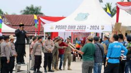 Polres Tanjab Barat Gelar Simulasi Sistem Pengamanan Menjelang Pemilu 2024. FOTO : HMS