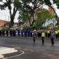 Irwasda Polda Jambi Kombes Pol Raden Heru Prakoso bertindak sebagai pemimpin apel pasukan Operasi Mandiri Keselamatan tahun 2022 di lapangan hitam Mapolda Jambi. Selasa (1/3/22).

