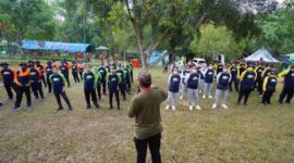 Wali Kota Jambi H. Syarif Fasha Ketika Pimpin Kegiatan Outbound Pejabat Eselon II dan III di Hutan Kota Kenali Asam Bawah, Kota Jambi, Sabtu (22/1/22). FOTO : Noval/Ist