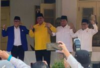 Deklarasi Koalisi 4 partai Gerindra, Golkar, PAN, PKB untuk mendukung Prabowo Subianto menjadi Calon Presiden 2024. (FOTO : Dok. Detikcom/Annisa)
