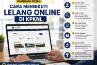 Infografis panduan resmi langkah-langkah mengikuti lelang secara online melalui portal resmi Direktorat Jenderal Kekayaan Negara (DJKN) Kementerian Keuangan di situs lelang.go.id. (FOTO : Dok. Istimewa/LT)