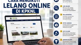 Infografis panduan resmi langkah-langkah mengikuti lelang secara online melalui portal resmi Direktorat Jenderal Kekayaan Negara (DJKN) Kementerian Keuangan di situs lelang.go.id. (FOTO : Dok. Istimewa/LT)