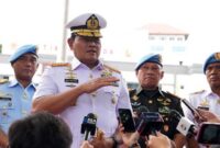 Panglima TNI Laksamana Yudo Margono di Mako Paspamres, Jakarta Pusat, Senin (27/2/2023).(Dok. Puspen TNI)