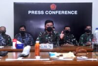 Panglima TNI Hadi Tjahjanto konferensi pers di Mabes TNI Jakarta. FOTO : Istimewa