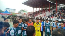 PS Persibri Batanghari Usai Menang 1-0 Atas Tanjab Barat di Stadion KONI Trilomba Juang Kota Jambi, Sabtu (8/1/22).  FOTO : Noval/LT