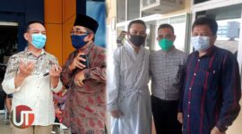 FOTO : Caption Pasangan Pilkada Tanjab Barat Bertemu Saat Mengikuti Tes Kesehatan di RSUD Raden Mattaher Jambi, Rabu (09/09/20)