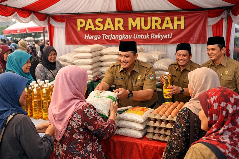 Pasar murah yang digelar pemerintah daerah diserbu warga. Program ini diharapkan mampu menjaga daya beli masyarakat terhadap kebutuhan pokok. (FOTO : ILUSTRASI)