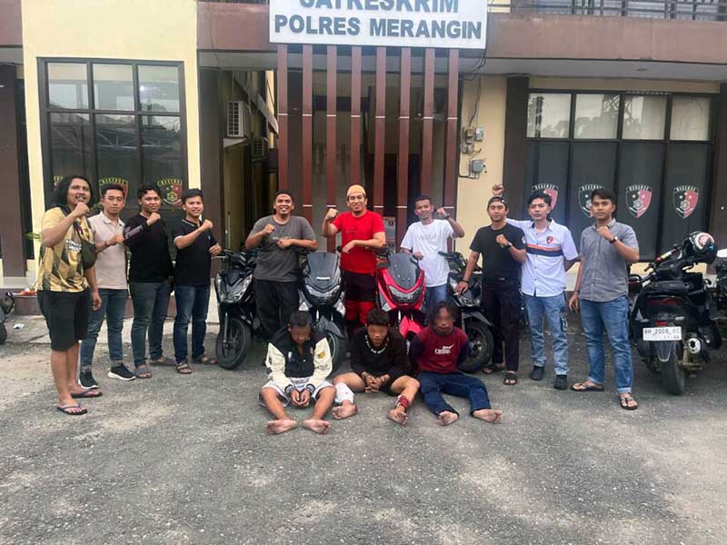 Polres Merangin Berhasil Ungkap Jaringan Curanmor Antar Kabupaten, 3 Orang Diamankan. FOTO : MHS