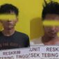 Pelaku MF dan NR yang Berhasil Diamankan Polsek Tebing Tinggi. [Foto : Polsek TT]