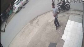 Ciri - ciri terduga Pelaku terekam CCTV. FOTO : Polsek Tebing Tinggi

