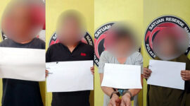 Satresnarkoba Polres Tanjab Barat Ringkus Empat Pengedar Sabu di Lorong Maut. FOTO : Hums RES TJB
