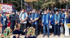 Dokumentasi Pelantikan Pengurus DPD Partai NasDem Kabupaten Batanghari sekaligus Rakorda di Teras Tembesi Hutan Kota Muara Bulian Batanghari, Sabtu (29/1/22). FOTO : Val/Ist