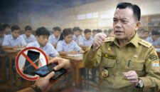 DEMI FOKUS BELAJAR: Gubernur Jambi Al Haris tengah menyiapkan edaran resmi pembatasan HP di sekolah. Kebijakan ini mewajibkan sinergi antara pihak sekolah dan orang tua untuk memastikan siswa tetap konsentrasi pada pelajaran tanpa gangguan gadget. (FOTO : Dok. Istimewa/LT)