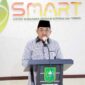 Bupati  Drs. H. Anwar Sadat, M.Ag Ketika Sambutan Pembukaan seleksi terbuka Jabatan Pimpinan Tinggi (JPT) Pratama Lingkup Pemkab Tanjab Barat Jambi di UPT Penilaian Kompetensi, Pekanbaru, Riau, Rabu (16/2/22). FOTO : Prokopim
