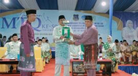Bupati H. Anwar Sadat Membuka Pelaksanaan Musabaqoh Tilawatil Qur'an (MTQ) ke-50 Tingkat Kabupaten di Desa Suak Labu, Kecamatan Kuala Betara, Selasa (22/11/22). FOTO : Ist.