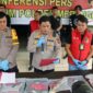 Kapolres Merangin AKBP Ruri Roberto Saat Pres Rilsi Kasus Pembunuhan Istrinya di Mapolres Merangin, Minggu (3/9/23). FOTO : Hms