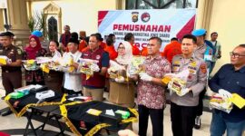 Jelang Ramadhan, Ditresnarkoba Polda Jambi Musnahkan 13 Kilogram Sabu. FOTO : DHEA