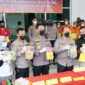 Kapolda Jambi Irjen Pol A Rachmad Wibowo Memimpin Pres Rilis Pemusnahan Barang Bukti 7,7 Kg Sabu di Mapolda Jambi, Jumat (1/4/22). FOTO : Dhea.