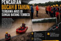 Tim SAR Gabungan saat bersiap menurunkan perahu karet (Landing Craft Rubber) di tepian Sungai Batang Tembesi, Desa Rangkiling Simpang, Sarolangun, Rabu (10/6/2026) pagi. Penyisiran difokuskan hingga radius 4 KM ke arah hilir untuk mencari keberadaan Bambang (8) yang hanyut sejak Selasa sore. (FOTO : Dok. Kantor SAR Jambi)