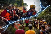 Tim SAR Gabungan yang terdiri dari personel BASARNAS Jambi, TNI-Polri, BPBD, serta perangkat kecamatan dan masyarakat setempat melakukan pengarahan (briefing) di tepi Sungai Batanghari, Kelurahan Buluran Kenali, Kota Jambi, Jumat (5/6/2026). Koordinasi ini dilakukan untuk memetakan radius dan membagi sektor pencarian terhadap Indra, pemancing yang dilaporkan hilang diduga tenggelam. (Foto: Dok. BASARNAS Jambi)