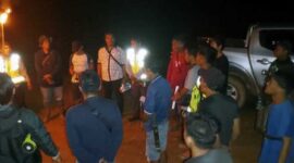 Petugas Gabungan Melakukan Pencarian Siswa SMK Muhammadiyah Kota Jambi Magang di Perusahaan Tambang PT GGI Hilang. FOTO : HUMAS PS