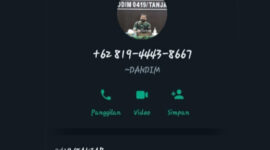 Tangkapan layar Nomor Handphone yang melakukan penipuan. FOTO : Ist
