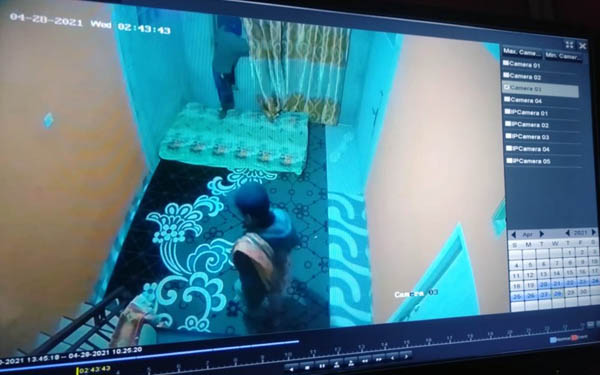 FOTO : Tangkapan Layar Rekaman CCTV Milik Ari Yusuf (32) Kru TVRI Jambi