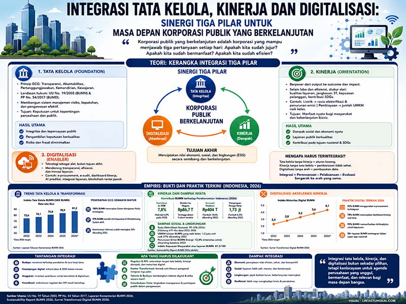 Integrasi Tata Kelola, Kinerja dan Digitalisasi: Sinergi Tiga Pilar Untuk Masa Depan Korporasi Publik yang Berkelanjutan. (GRAFIS : Dok. Penulis)