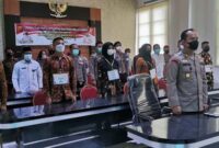 Polres Tanjabbar Vicon Pengambilan Sumpah dan Penandatanganan Pakta Integritas Penerimaan Taruna Akpol, Bintara dan Tamtama 2021, Selasa (13/04/21)