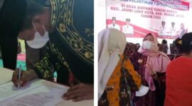 Bupati Masnah Hadiri Pengukuhkan Pemangku Adat Desa Simpang Sungai Duren, Kamis (12/5/22). FOTO : Ist
