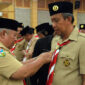 FOTO : Bupati Tanjung Jabung Barat Dr. H. Safrial Mengukuhkan Sekda Tanjab Barat Ir. Agus Sanusi, M.Si sebagai Ketua Kwarcab Periode 2019-2024 di Balai Pertemuan, Kamis (13/02/20).