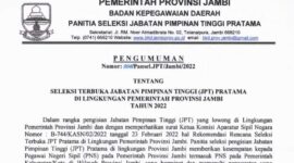 Pemrpov Jambi Umumkan Lelang 4 Jabatan Eselon II. FOTO : Dok. PNG