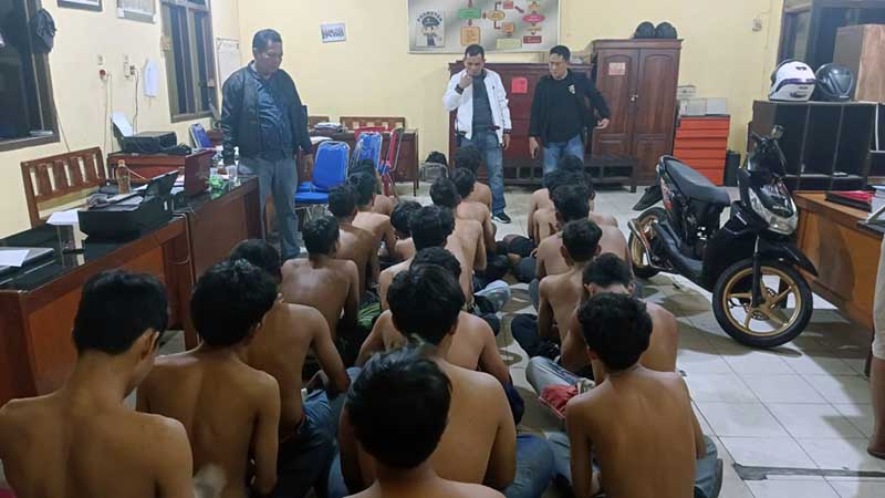 67 Remaja dari beberapa Wilayah di Kota Jambi Berhasil Diamankan jajaran Polresta Jambi . FOTO : HMS