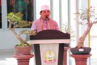 Bupati H. Anwar Sadat Saat Memberikan Sambutan Peresmian Masjid As-Syarif, Jum'at (27/1/23).FOTO : Bas/LT