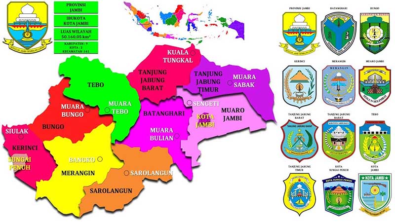 Peta Wilayah Provinsi Jambi. Gambar IST
