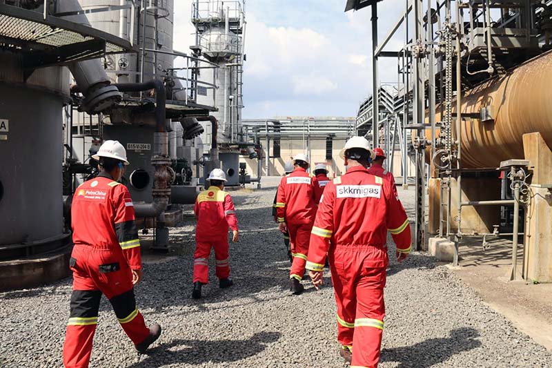 Pimpinan SKK Migas Kunjungi WK Jabung dan Dukung Program Kerja Jabung 2024 di Hall Betara Gas Plant (BGP) Kabupaten Tanjung Jabung Barat. [FOTO : Tim Media]