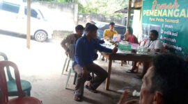 Posko / Rumah Pemenangan Pelda (Purn) Yusnardi Cakades Sungai Duren. FOTO : Noval