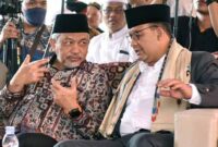 Presiden PKS Ahmad Syaikhu saat bertemu Anies Baswedan, beberapa waktu lalu. (FOTO : Arsip PKS/cnnindonesia)