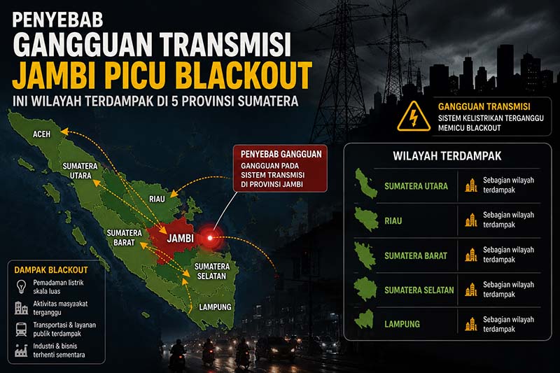 Penyebab Gangguan Transmisi Jambi Picu Blackout, 5 Provinsi Sumatera Terdampak Padam. (FOTO : Dok. Lintastungkal.com)